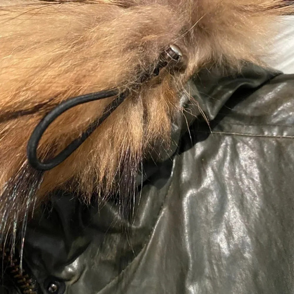 SAM. NYC Devon  Parka in Khaki Green Raccoon - Picture 12 of 16